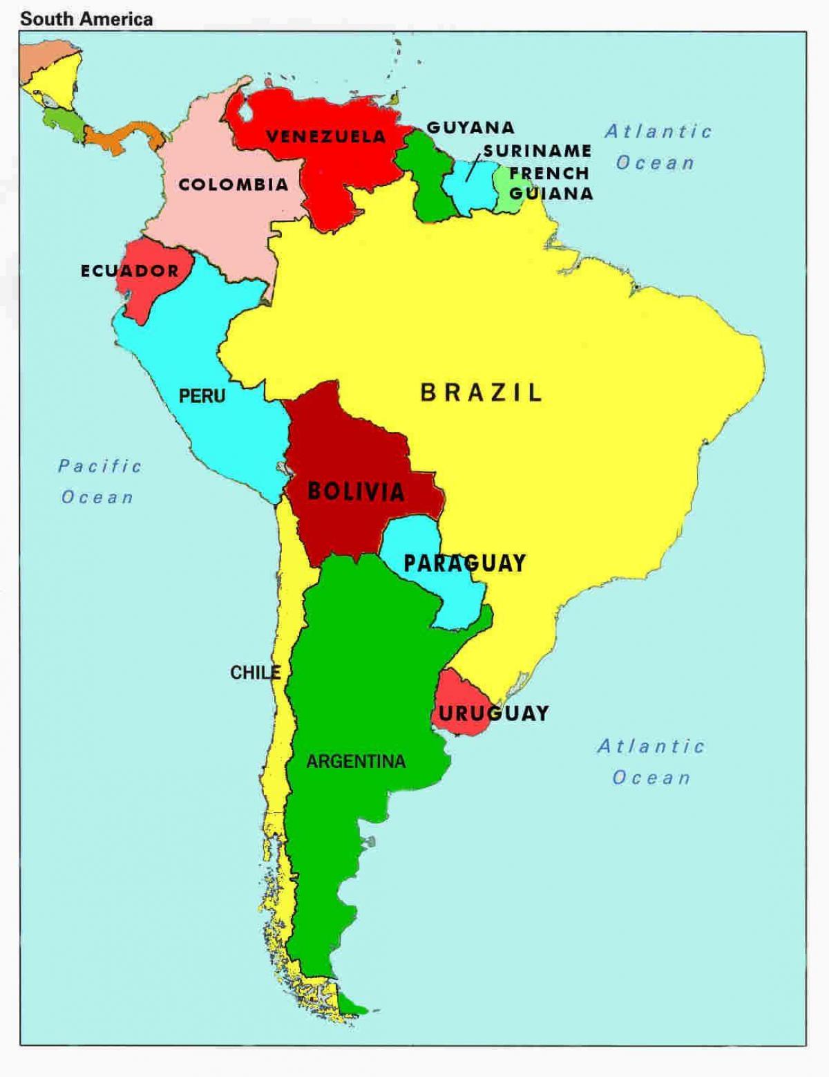 harta venezuela și țările din jur