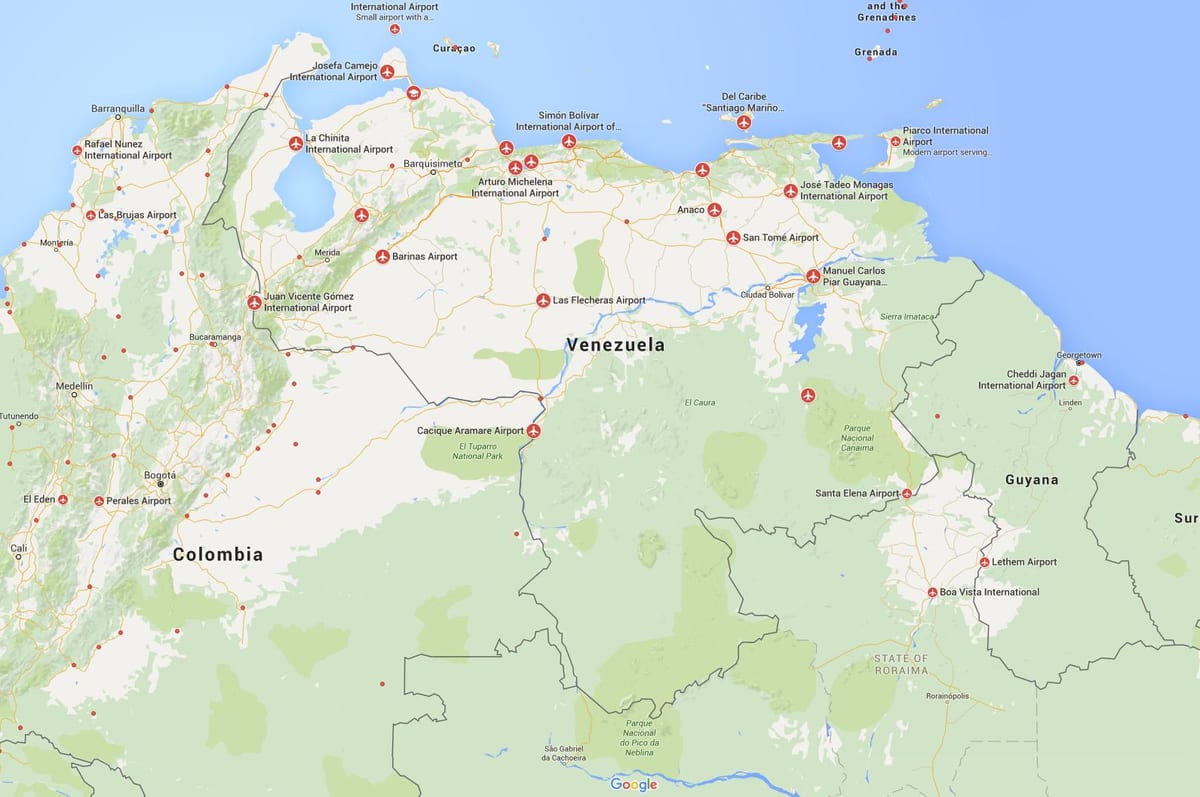 harta venezuela aeroporturi