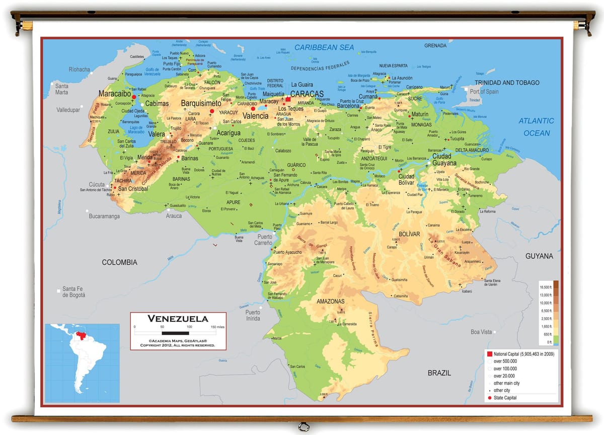 harta venezuela altitudine