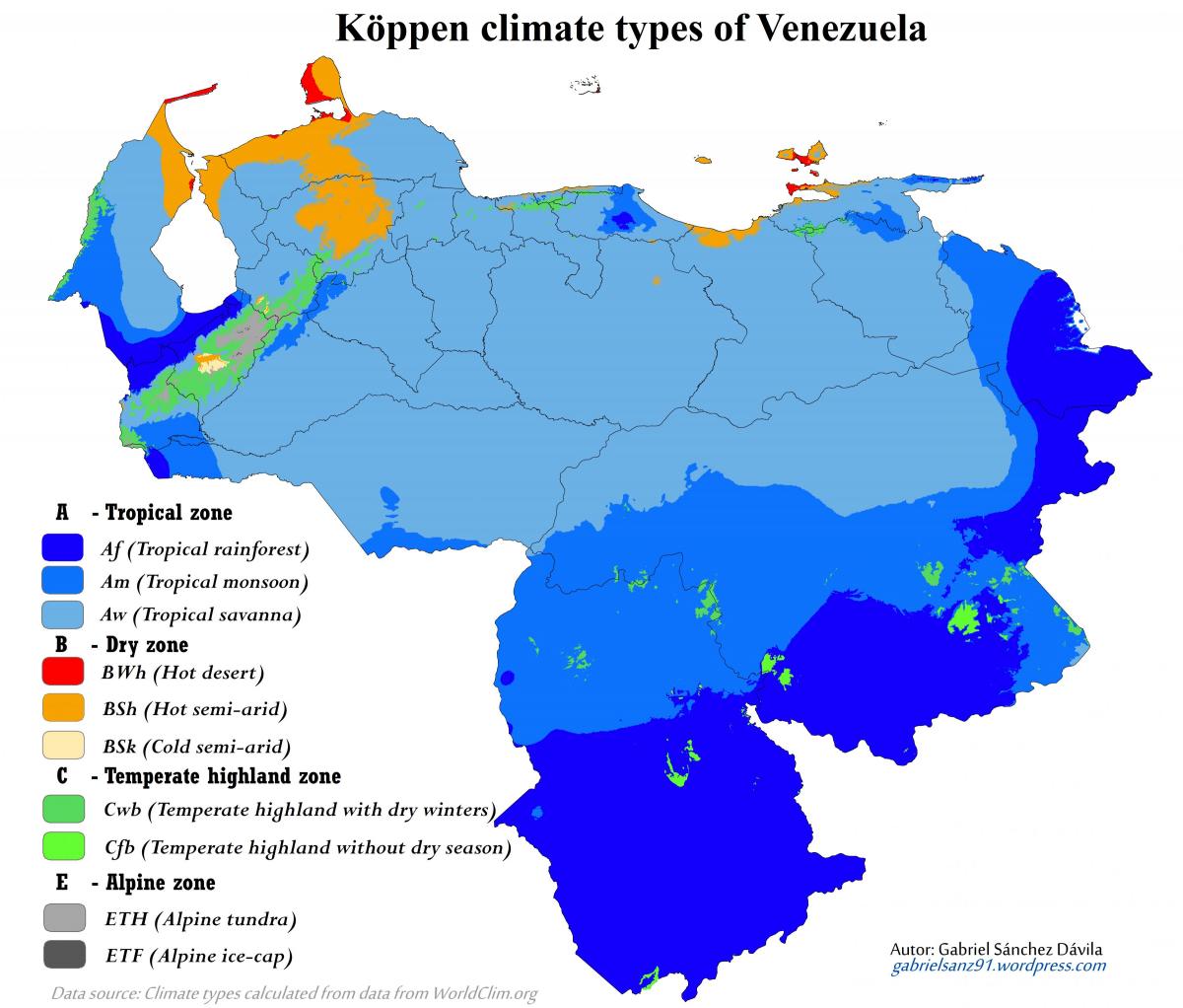 harta venezuela climatice