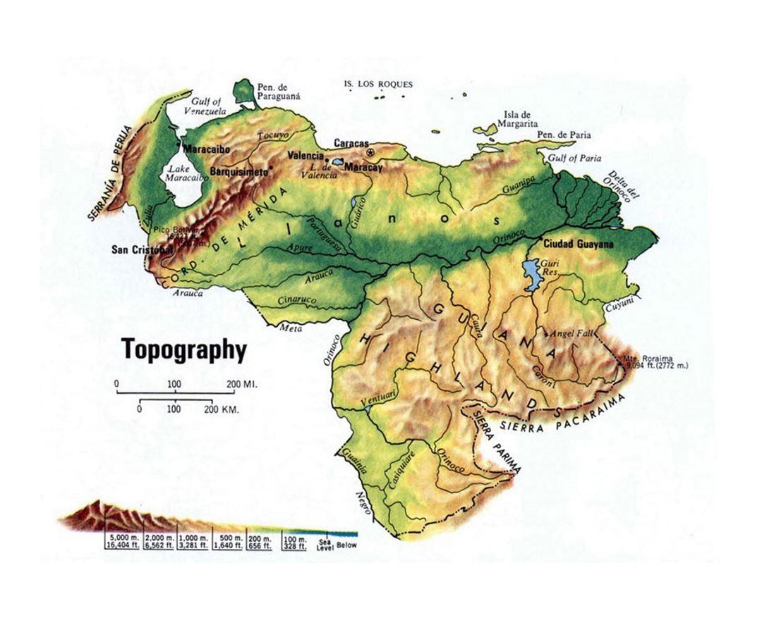 harta venezuela topografice