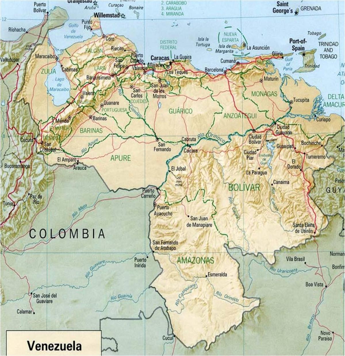 harta venezuela râu