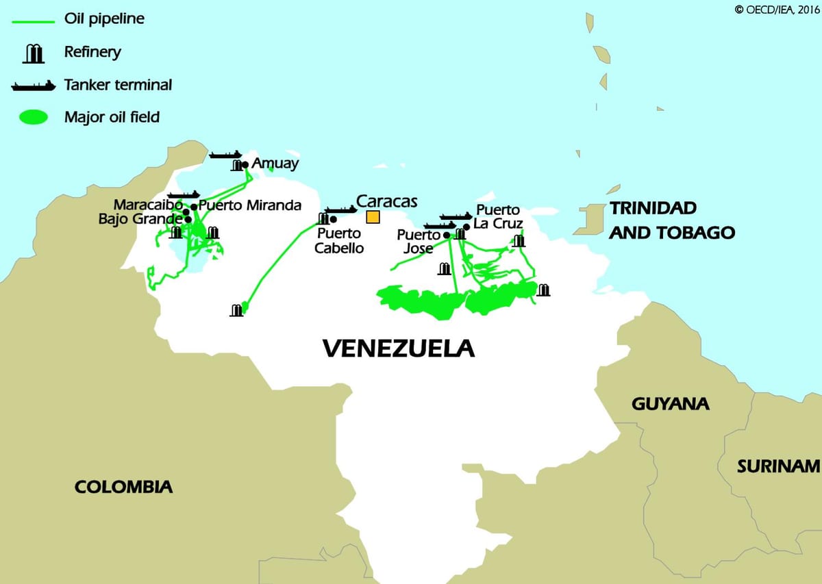 venezuela rezervele de petrol hartă
