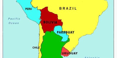 Harta venezuela și țările din jur