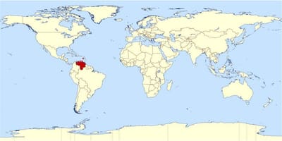Venezuela locație în hartă a lumii