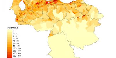 Venezuela densitatea populației hartă